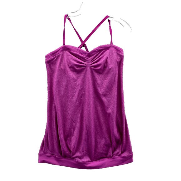 Lululemon Top Adult 6 Magenta Built-in Bra Sweetheart Neck Racerback Strap Women - Picture 1 of 8